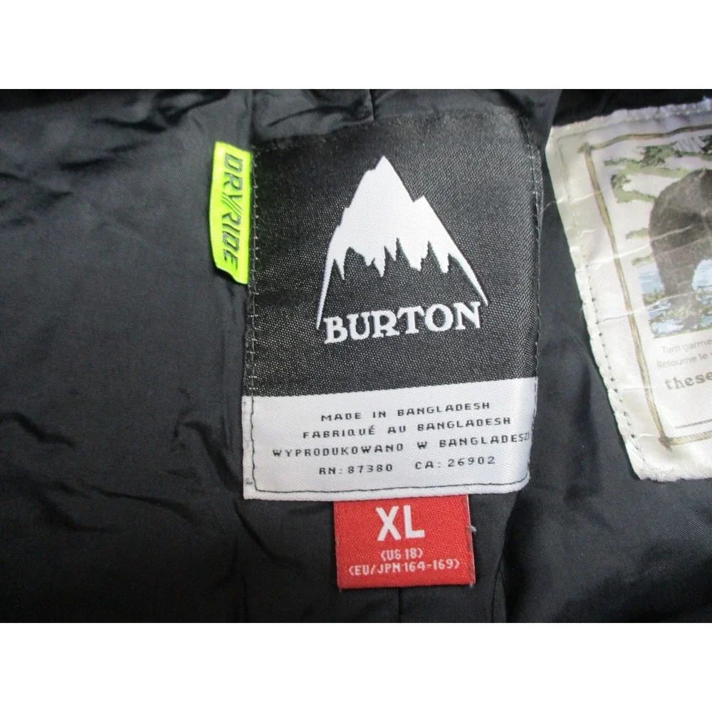 Burton Barnstorm Pants Boys XL Green Camouflage Snowboard Ski DRYRIDE Youth